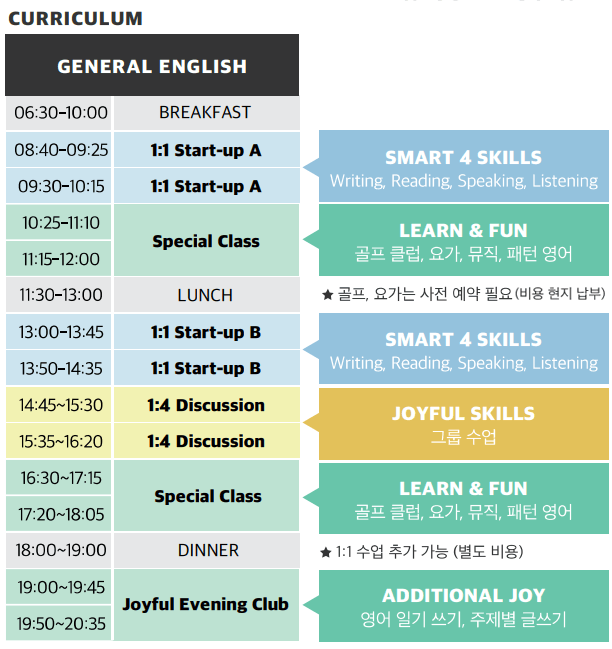 조이풀 시간표